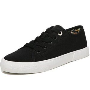 Vionic Oasis Black Canvas Sneaker Womens 7 Comfort Shoe Lace Up New